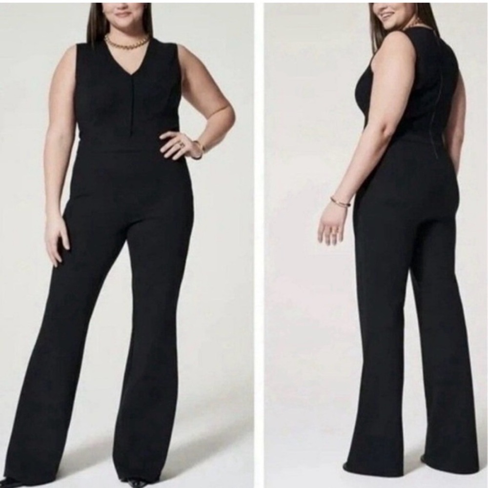 SPANX The Perfect Jumpsuit Sleeveless Back Zip Bootcut Classic Black  L NWT - Picture 4 of 16